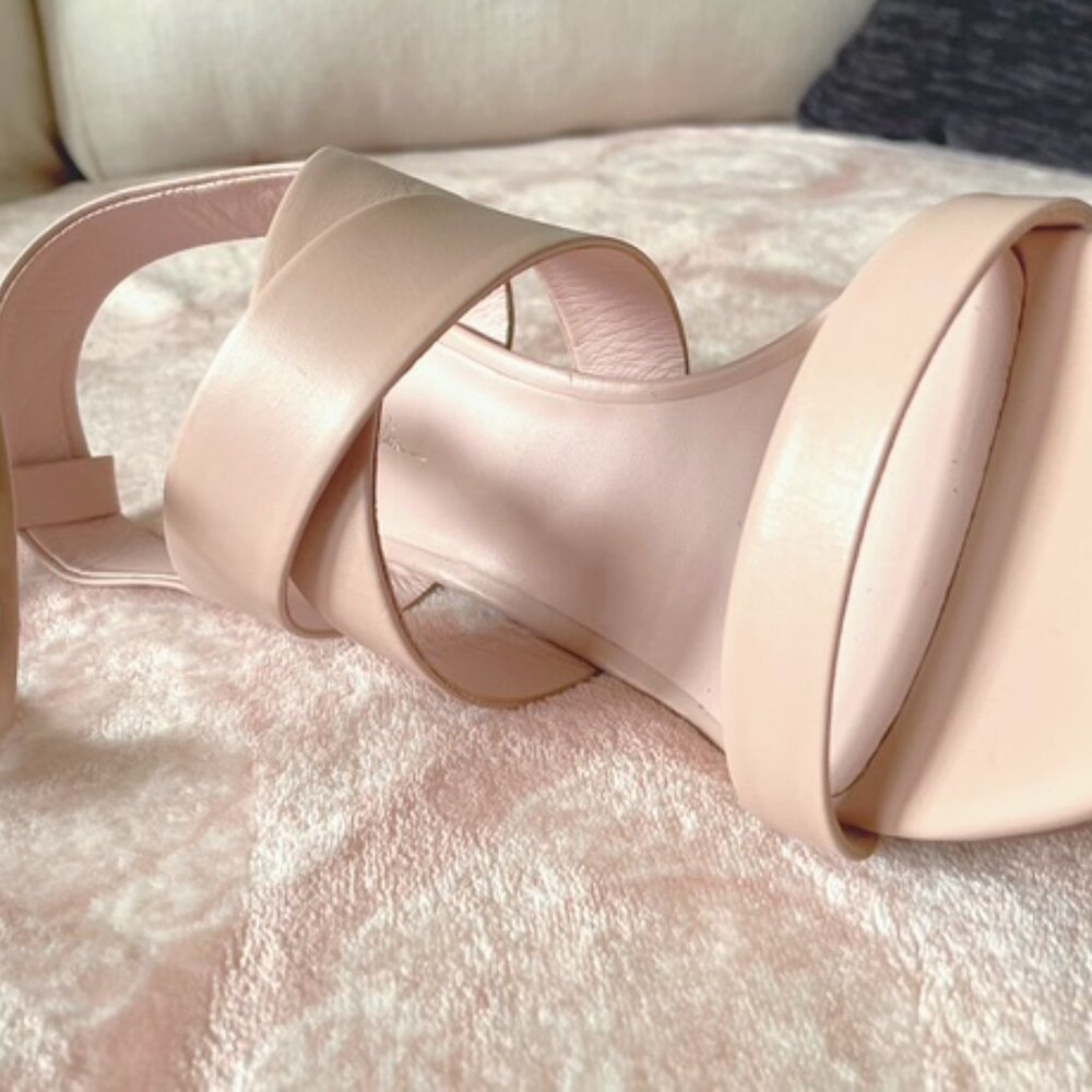 Phillip Lim 3.1 Dusty Pink Leather Sandal Crystal Ankle Strap - Picture 4 of 13